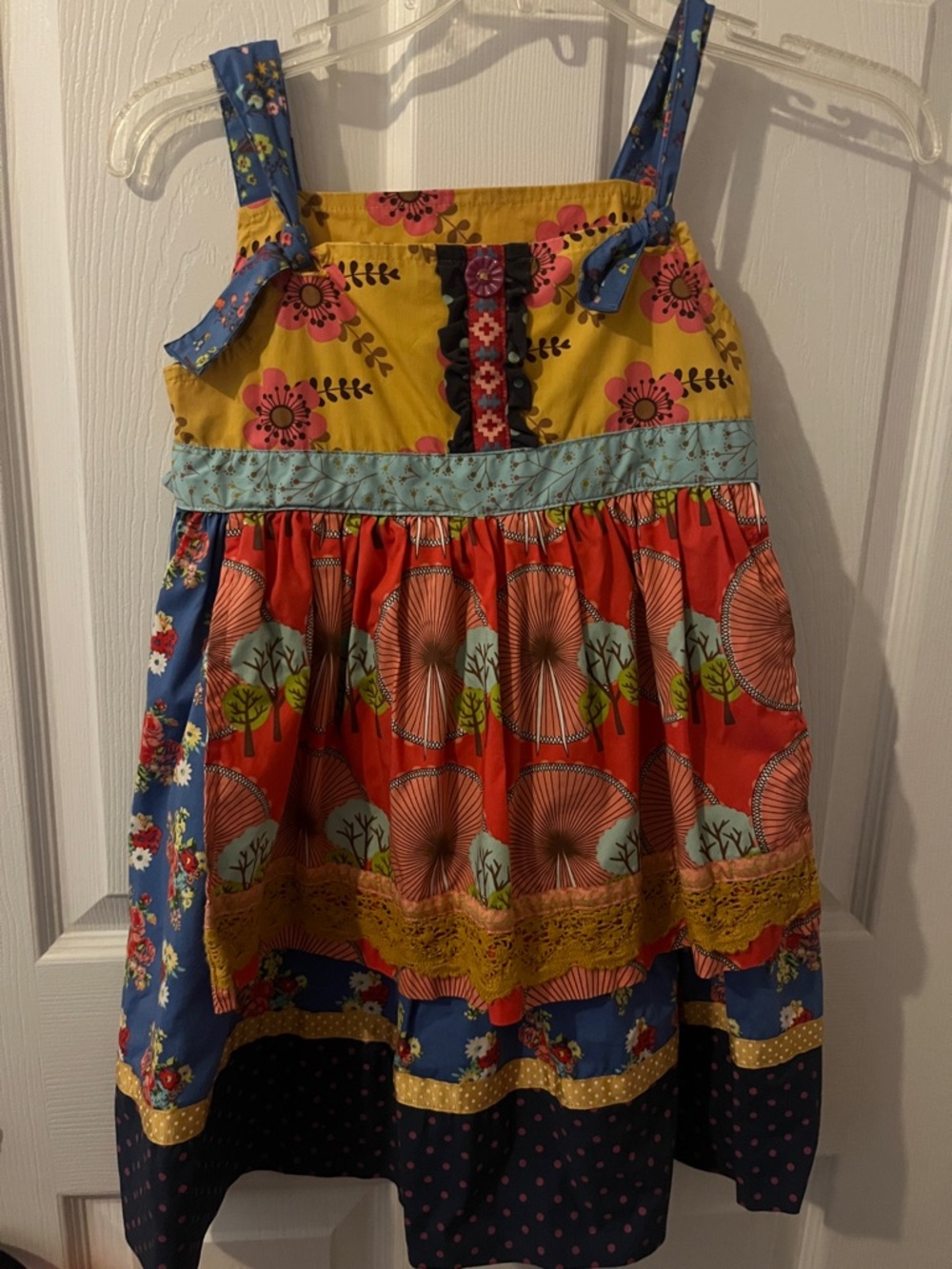 Matilda Jane Girls Multi-Color Floral and Tree Print Sundress